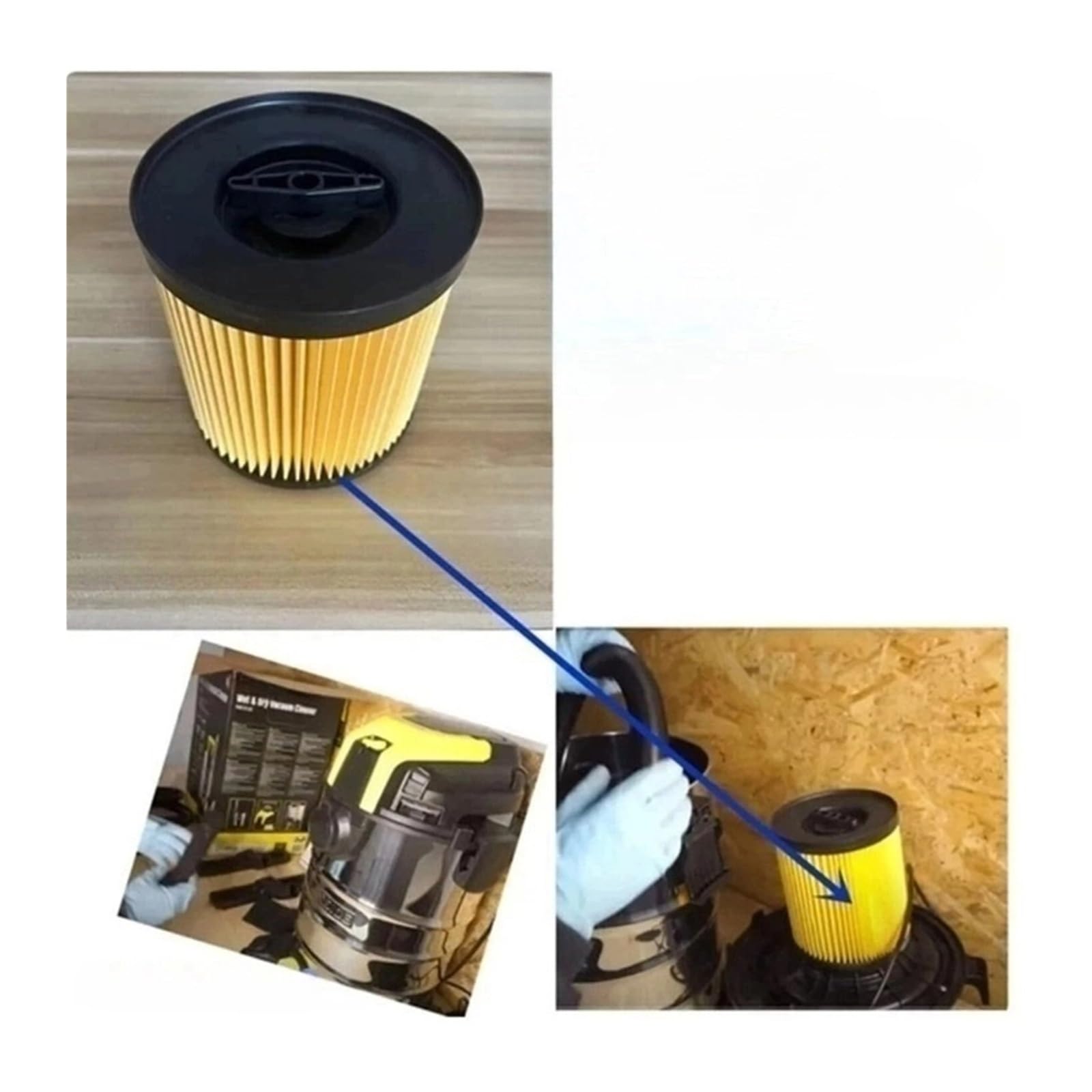 1 PCS Filtre À Cartouche pour Aspirateur, Compatible avec Parkside PWD Series PWD 25 A2 Aspirapolvere/liquidi, Compatible avec Parkside 25L Wet/Dry Vacuum Cleaner