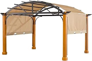 Garden Winds Custom Fit Replacement Canopy Top Cover Compatible with The Longford Wood Archway Pergola - Classic Sand Beige, Riplock 500