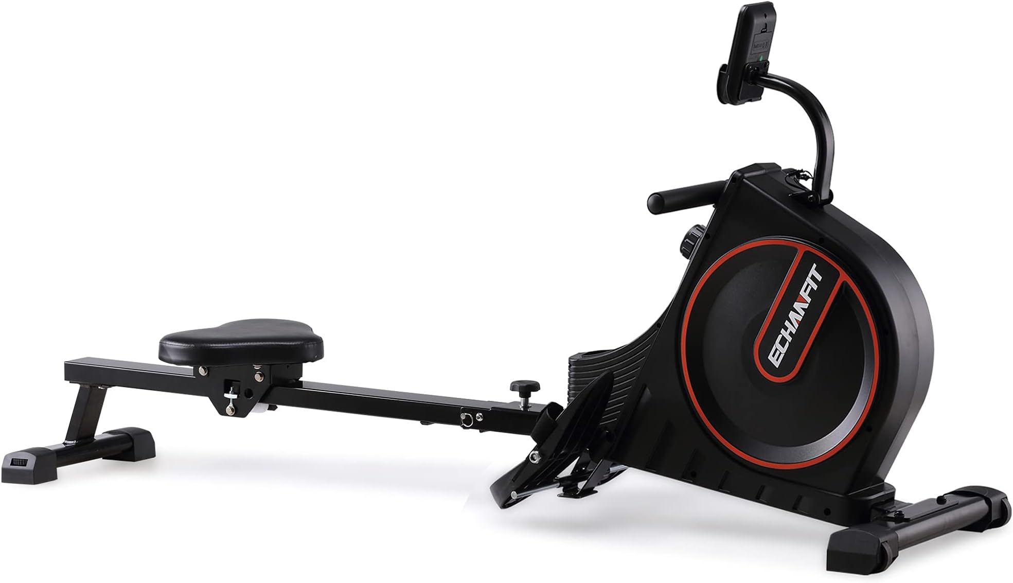 ECHANFIT Rowing Machine Foldable Indoor Rower w/LCD Monitor with 16 Levels Silent Magnetic Belt System and Adjustable Console Angle for Cardio Exercise Workout at Home and Studio