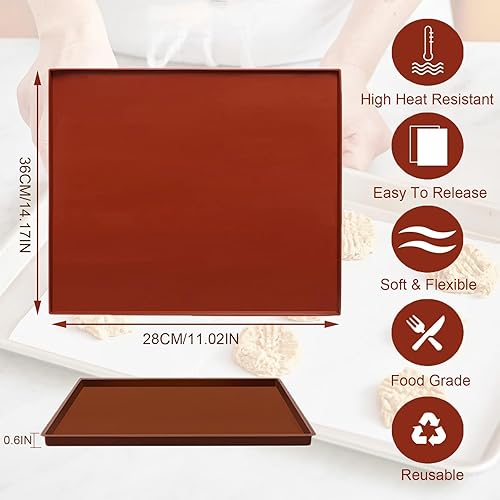 Miniatura 2 de Swiss Roll - Tapete para tartas de 14.17 x 11 pulgadas, flexible de silicona, molde de gelatina, bandeja antiadherente para hornear rollos suizos,