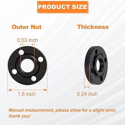 Miniatura 2 de Podoy Amoladora angular Tuerca de bloqueo exterior 58-11 Tuerca de brida de metal compatible con DeWalt Milwaukee Makita Bosch Ryobi Black & Decker