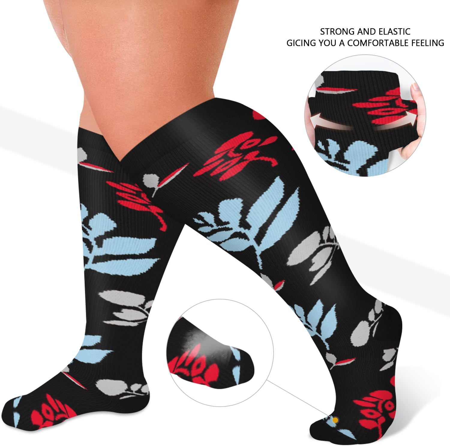 Diu Life 3 Pairs Plus Size Compression Socks for Women and Men Wide Calf Extra Knee High Support for Circulation - Image 2