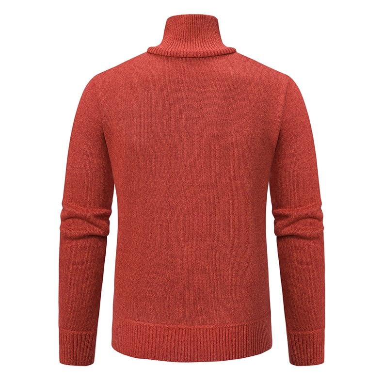 Men's Quarter Zip Sweater Pullover Mock Neck Slim Fit Knitted Turtleneck Long Sleeve Warm Sweater2