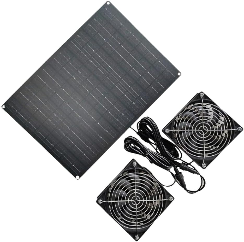 Solar Powered Exhaust Fan 15W Chicken Coop Ventilation Energy Efficient Panel