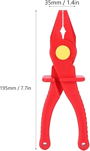 Miniatura 7 de Oumefar Herramienta de mano eléctrica de mano de 7,7 pulgadas de plástico cómodo agarre 1000 V Alicates de corte aislados de alto voltaje para