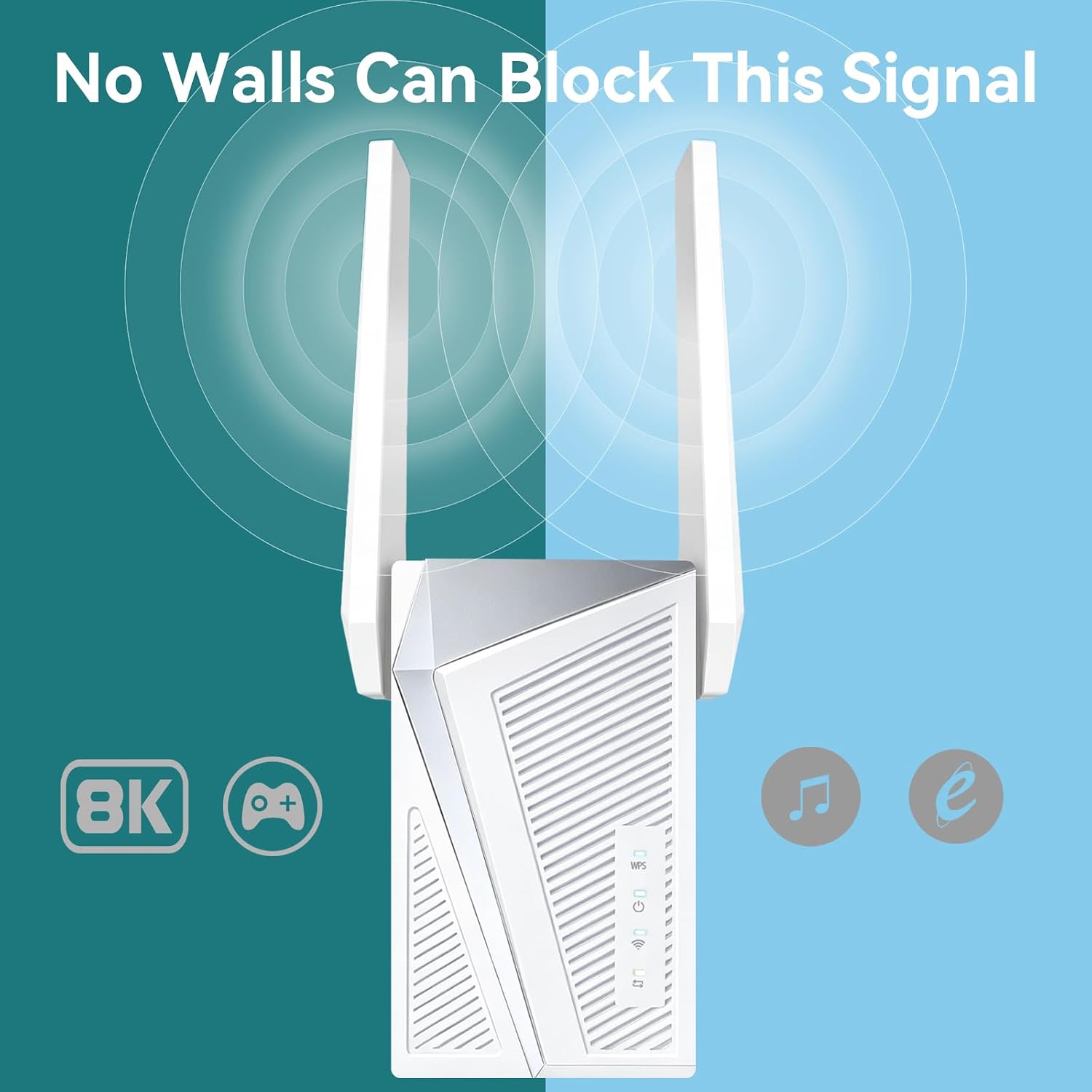 WiFi Extender Signal Booster for Home - Covers 15899 sq.ft, 10X Faster Internet with Ethernet Port, 1-Tap Setup Supports 100+ Devices
