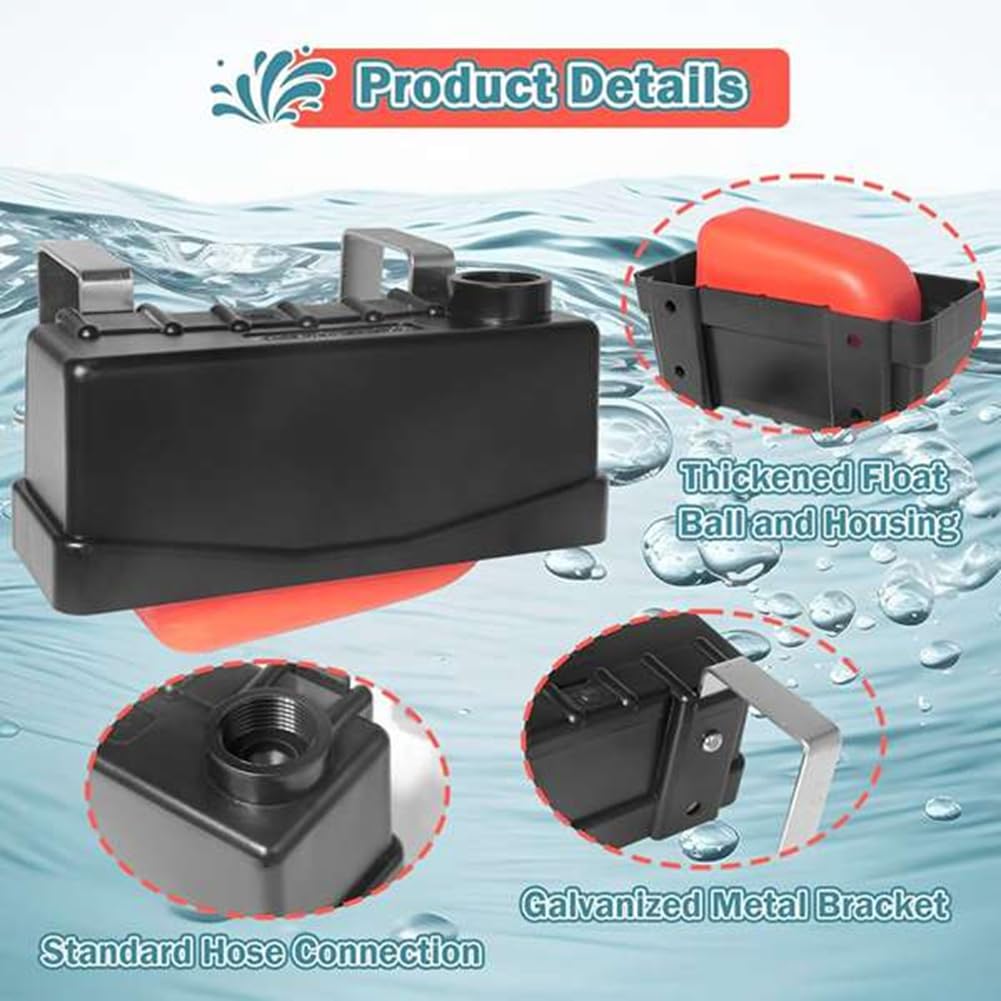 Válvula de Flotador para Bebederos de Agua con Llenado Automático, Paquete de 2, para Ganado, Vacas y Caballos. Compatible con Manguera Estándar de 3/4".