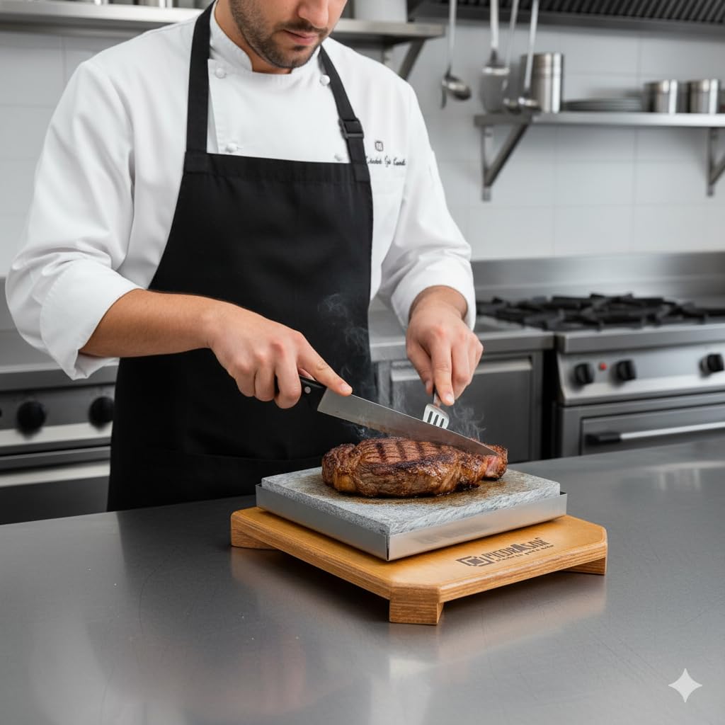 Pierre pour viande Set Complet Personnalisé Pc avec pierre de lave 16x16 cm