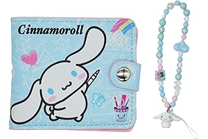 Kawaii Cinnamoroll Wallet for Girls - White Dog Wallet with Charms