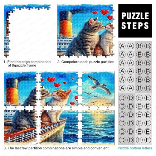 Puzzle de 1000 piezas con corte preciso y diseño de gatos en el barco 4