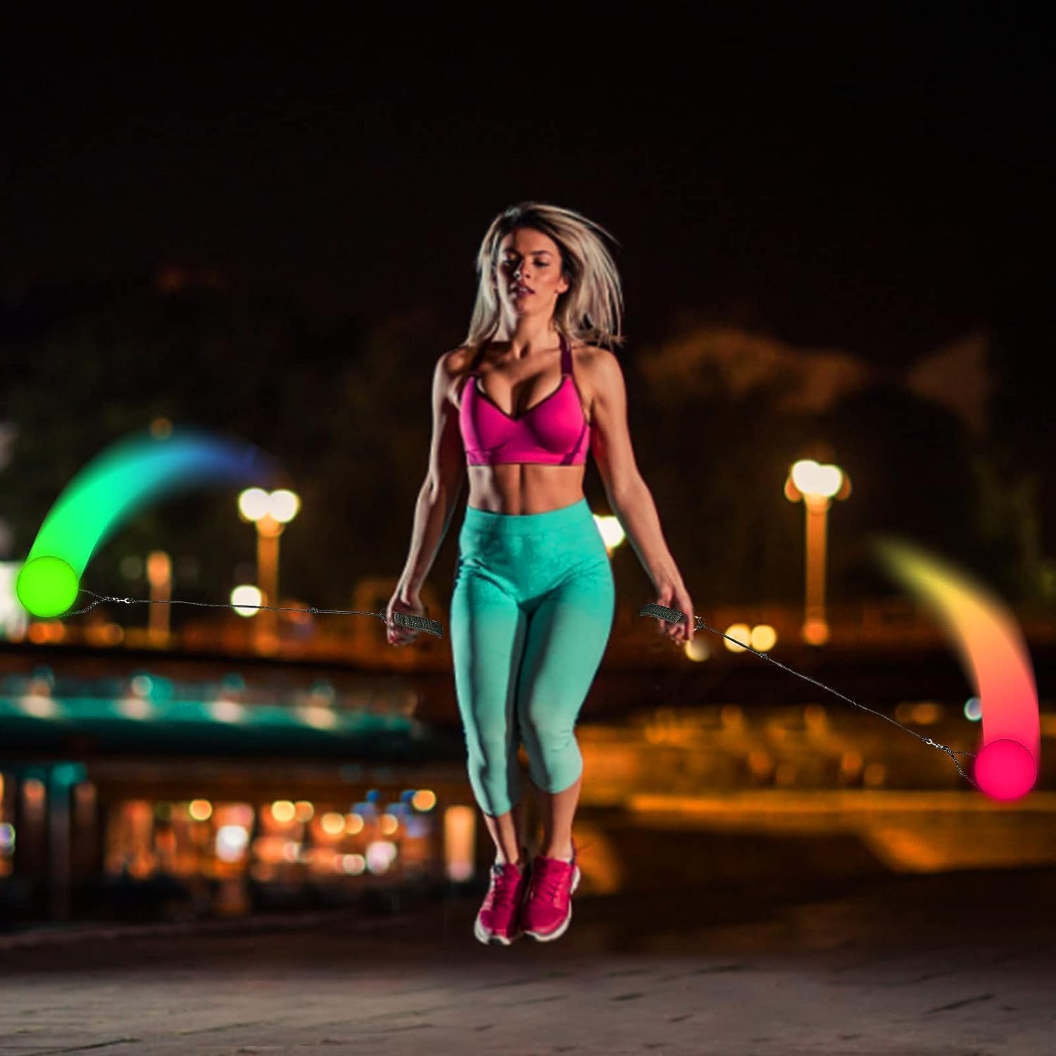Funmo LED Poi Balls, Pro Bolas Lumineuses, Kit Poi Lumineux pour Danse, Spectacle, Rave