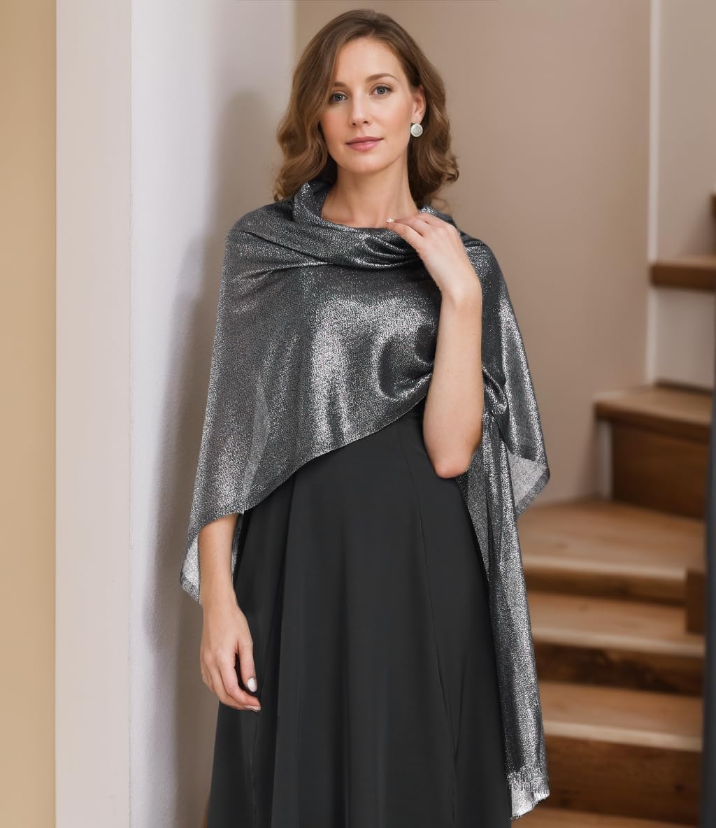 Sparkling Metallic Shawls and Wraps for Weddings Lightweight Wraps Scarf for Women Evening Formal Party - Image 6