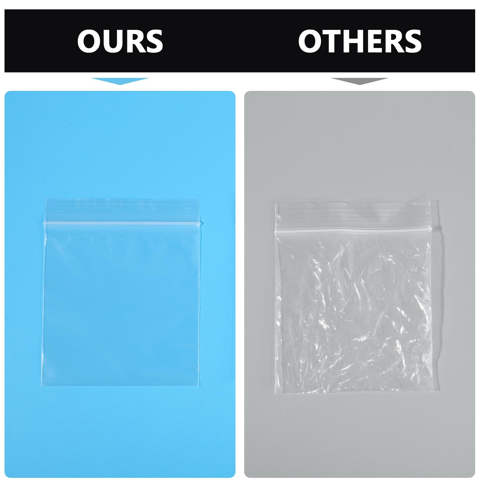Mini Plastic Bags - 500 Pack | Clear Resealable -5