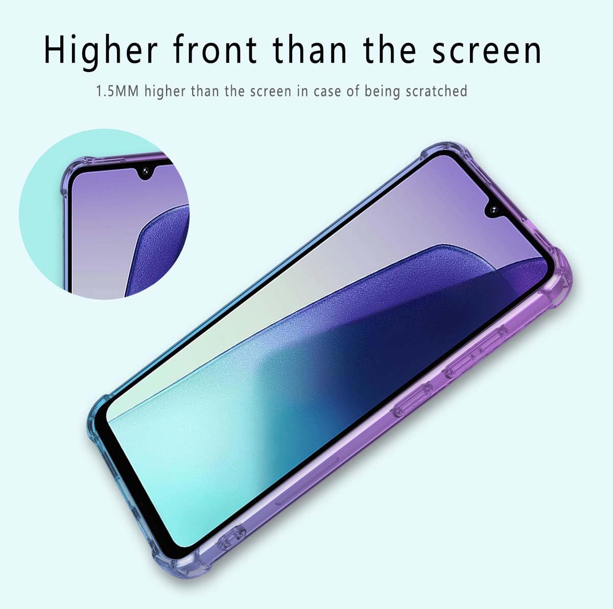 GOKEN Cover per Xiaomi Redmi 14C 4G - Custodia Antiurto in Morbido Silicone, Design Gradiente, Semitrasparente -Viola Blu