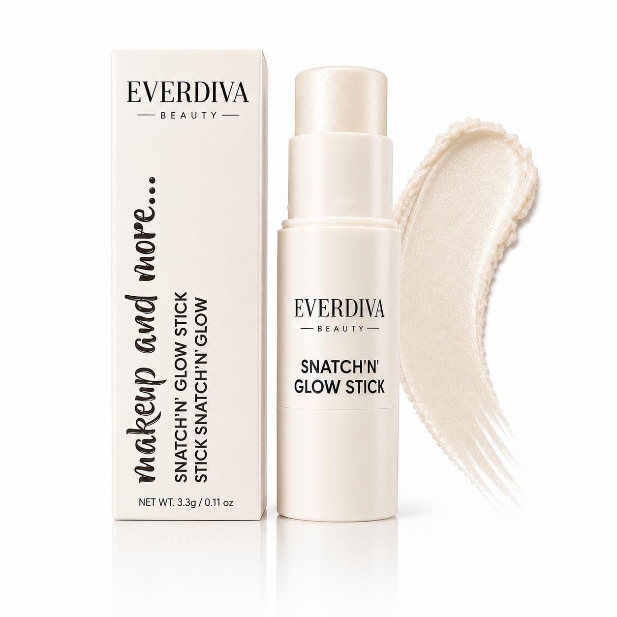 Beauty Snatch'N' Glow Stick Highlighter, Cream-to-Glow Finish, Buildable Shine Long Lasting (Pearl GLow)-picture-29