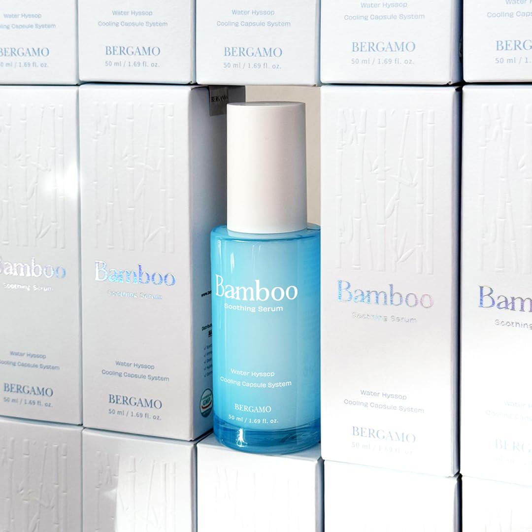 BERGAMO Bamboo Soothing Face Serum For Sensitive Skin - Hydrating Face Moisturizer, Lightweight Facial Serum, Vegan Skin Care, Hypoallergenic & Fragrance-Free, Korean Skin Care, 1.69fl.oz, 50ml - Image 9