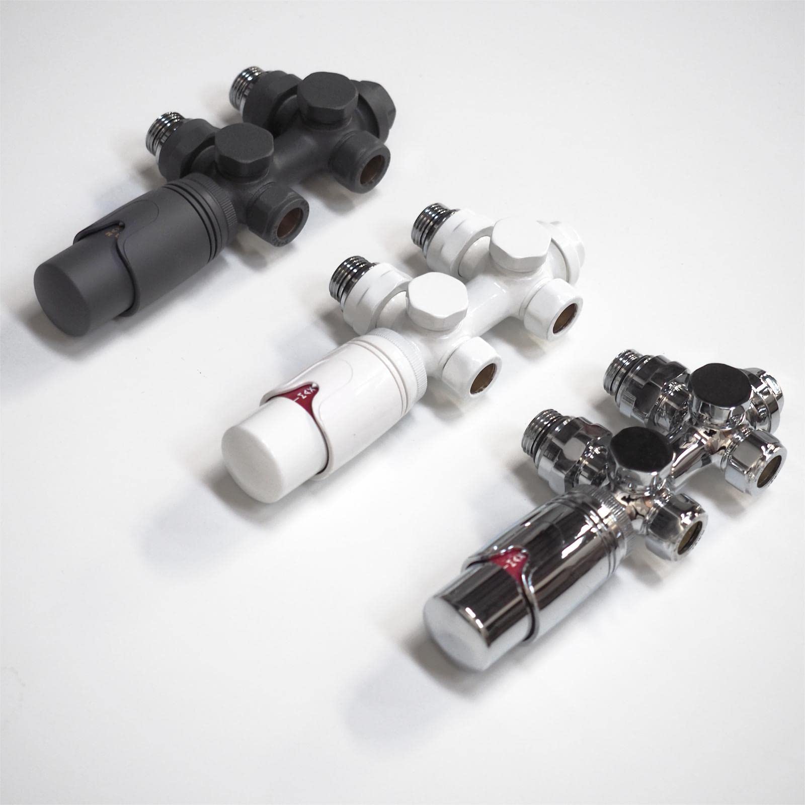 STEINHIRSCH Multiblock Set per termosifoni, collegamento centrale, distanza del mozzo, 50 mm, piastra termica, valvola termostatica per termosifoni (antracite)
