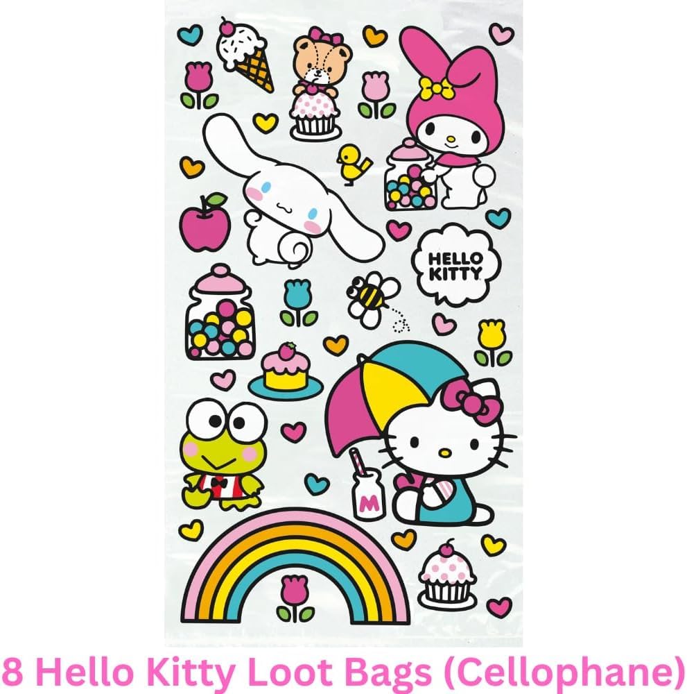 Hello Kitty Birthday Party Supplies Favors Set - 88 Pieces - Novelty Glasses, Charm Bracelets, Tattoos, Activity Sheets, Emery Boards, Sticker Sheets, Loot Bags — view 4
