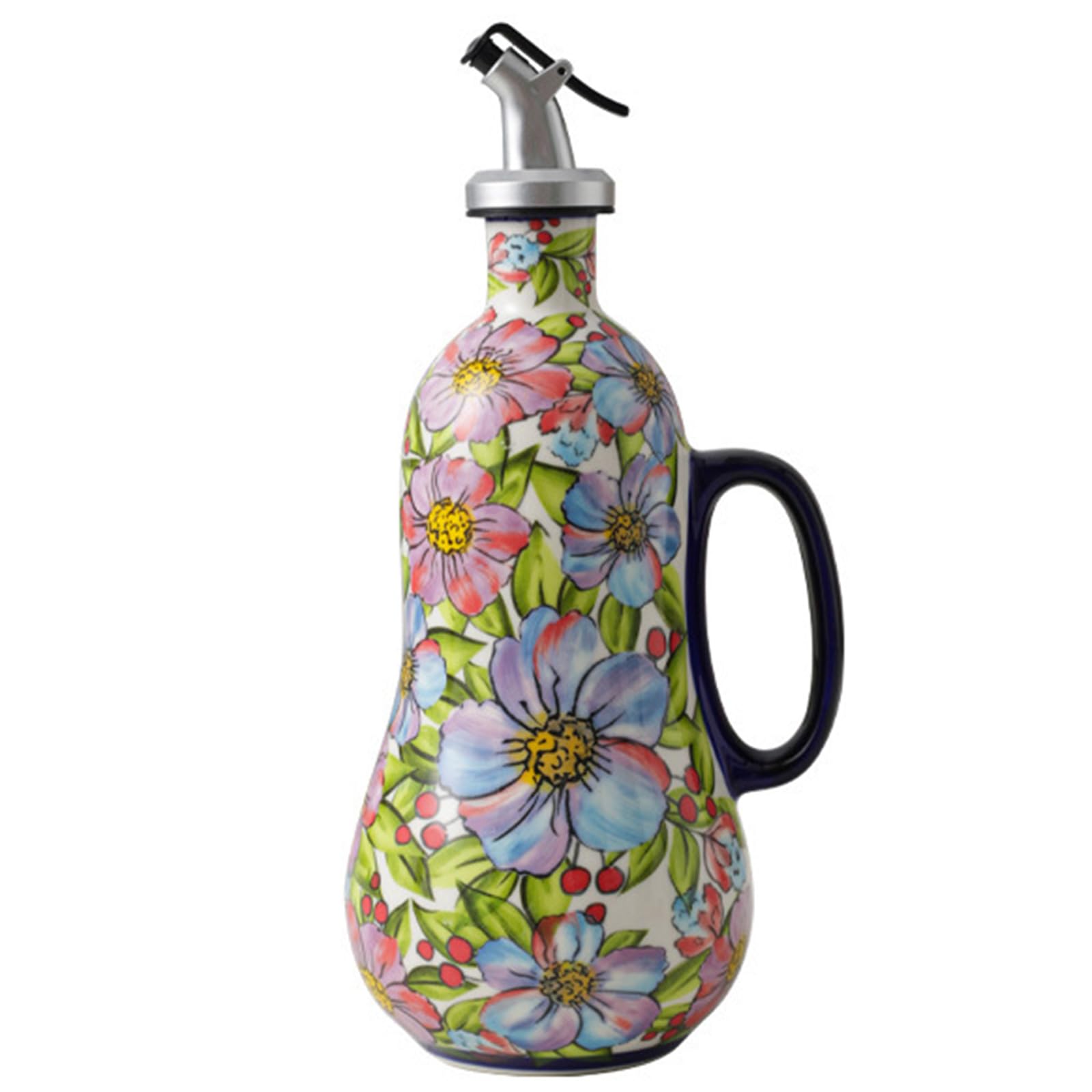 Whoasyst 680ml Ceramic Oil Container Effortless Pouring and Vintage Look Ideal for Cooking Oil and Salad Dressing for Dining Spaces Restaurant Kitchen Bottle