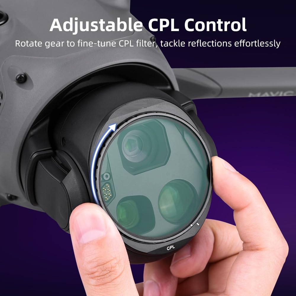 Filtros Set para dji Mavic 4 Pro, Cristal Óptico Nano Recubrimiento UV ND Reducción de Luz CPL Polarizador Kit de Filtros de Lente de Cámara para Mavic 4 Pro Drone Accesorios (UV+CPL+ND16)