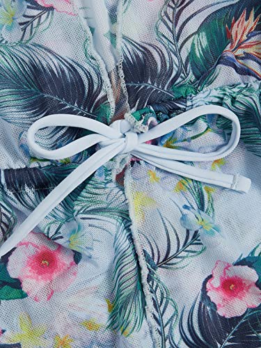 WDIRARA Toddler Girl's 3 Pieces Tropical Print Bikini Swimsuit with Belted Cover Up Kimono4