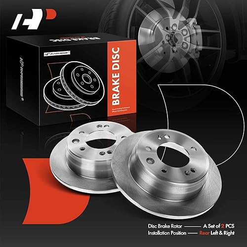 Miniatura 7 de A-Premium Rotores de freno de disco sólido trasero de 10.31 pulgadas (10.315 in) compatibles con modelos seleccionados de Kia y Hyundai, para