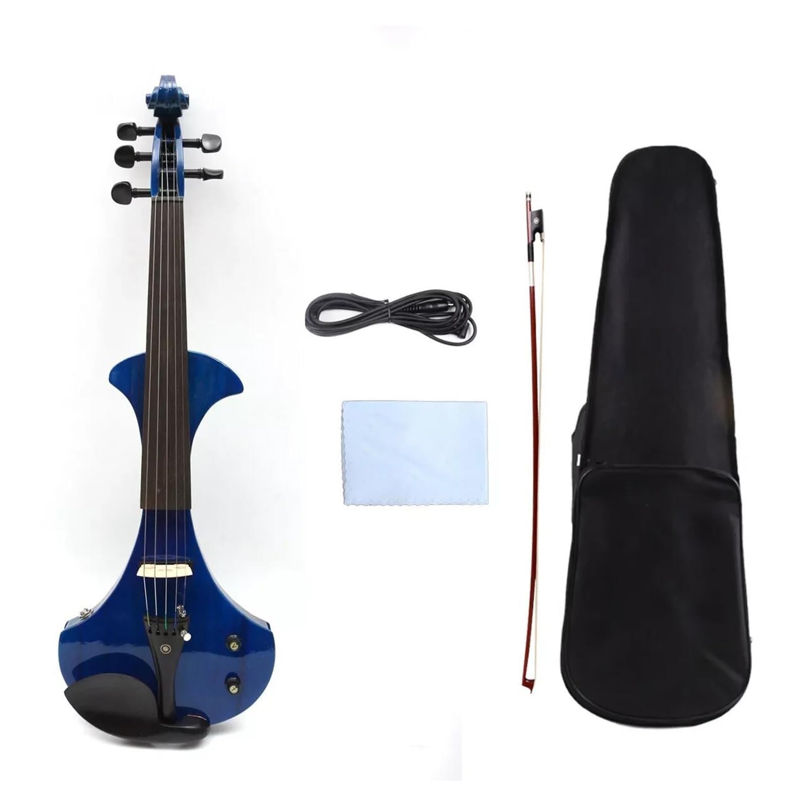 Skrzypce Elektryczne Pełnowymiarowe Profesjonalne Akcesoria Hebanowe Z Futerałem Smyczek 5 Lub 4 Struny Instrumenty Strunowe Skrzypcowe(5string)