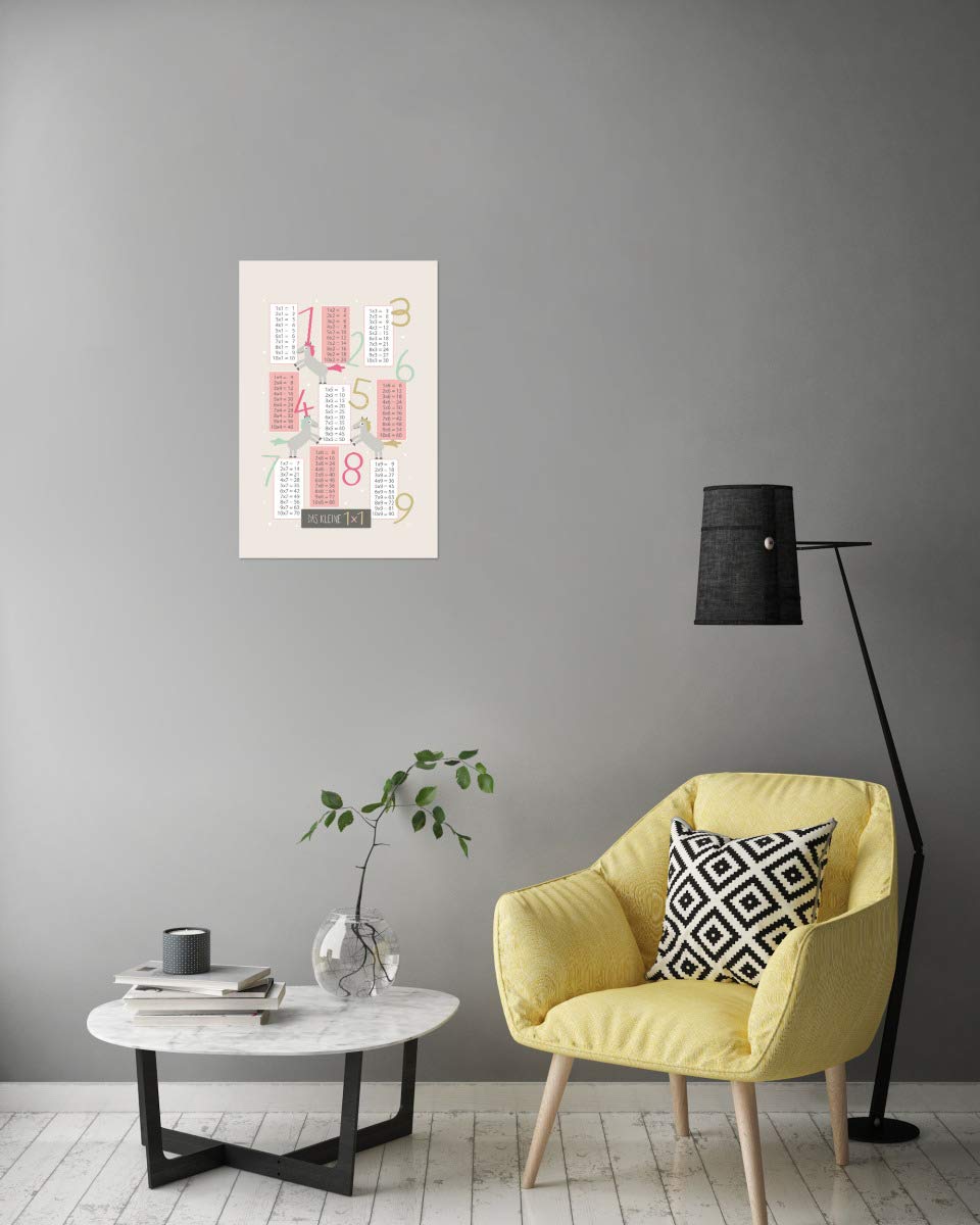 artboxONE Poster 120x80 cm Für Kinder Pferde Einmaleins Lernposter 1x1 - Bild Pferd einmaleins Geschenk