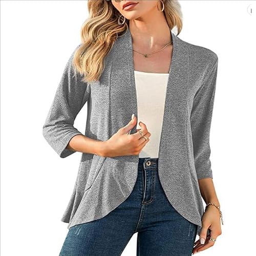 Women's Light Weight Cardigan Open Front Summer,Casual Soft Draped Ruffles