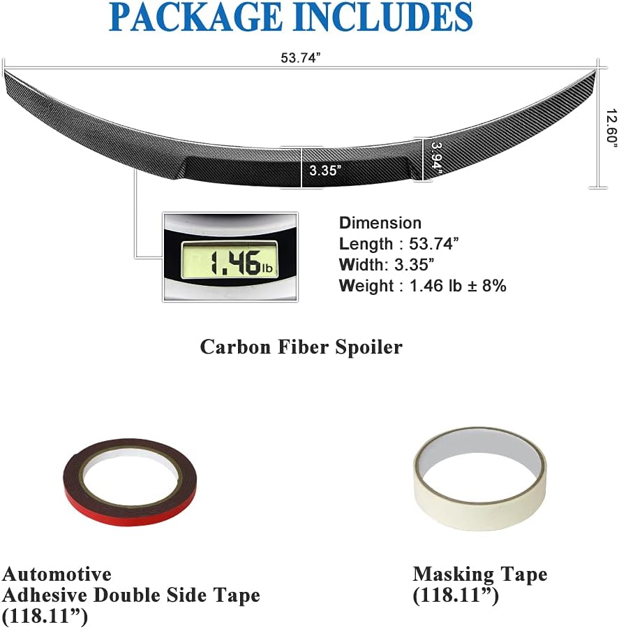 AeroBon Real Carbon Fiber Trunk Spoiler Compatible with 2012-2025 Tesla Model S Rear Spoiler (MV Style) Motorsport Version