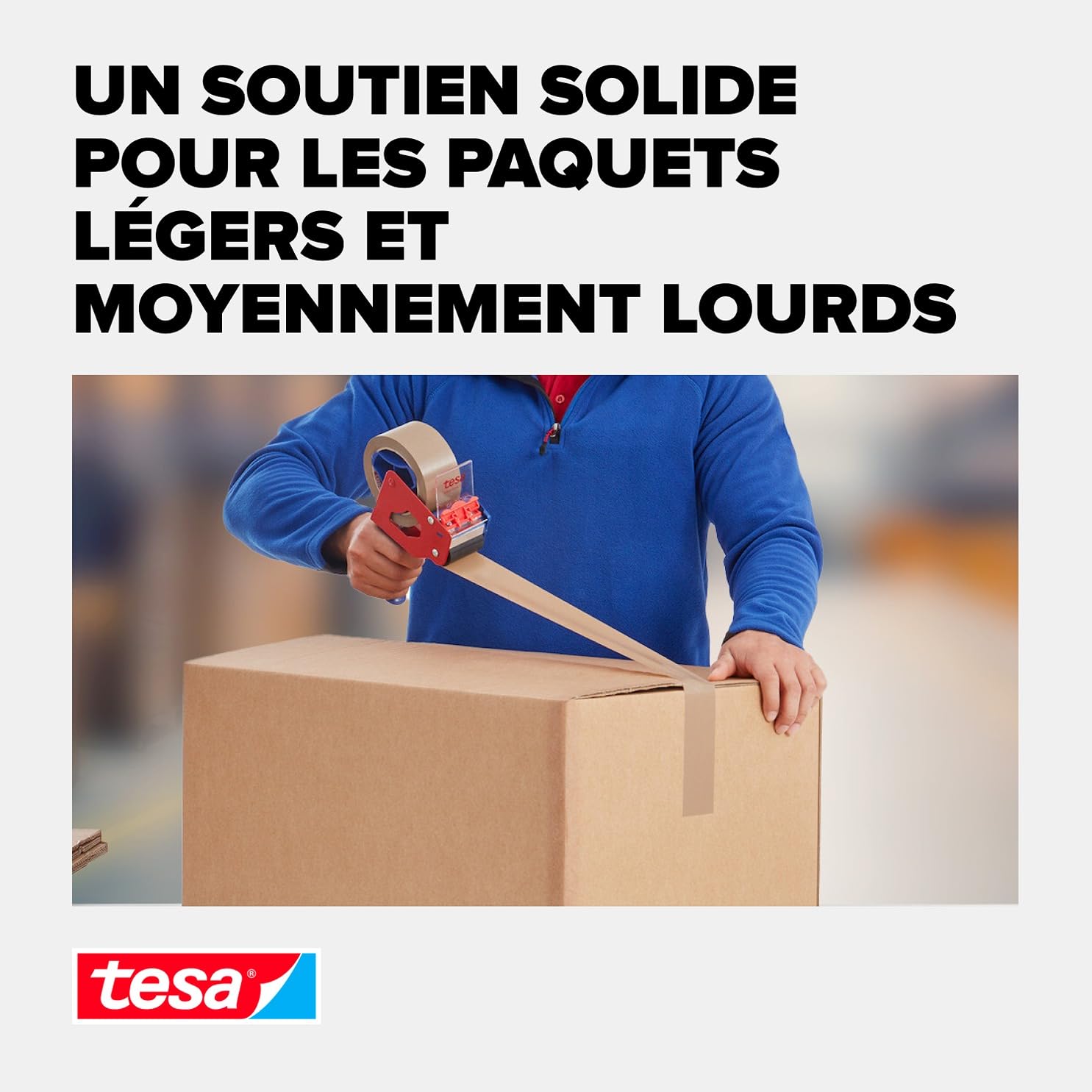 tesapack 4313 Ruban adhésif papier - 50 m x 50 mm - marron - 6 rouleaux