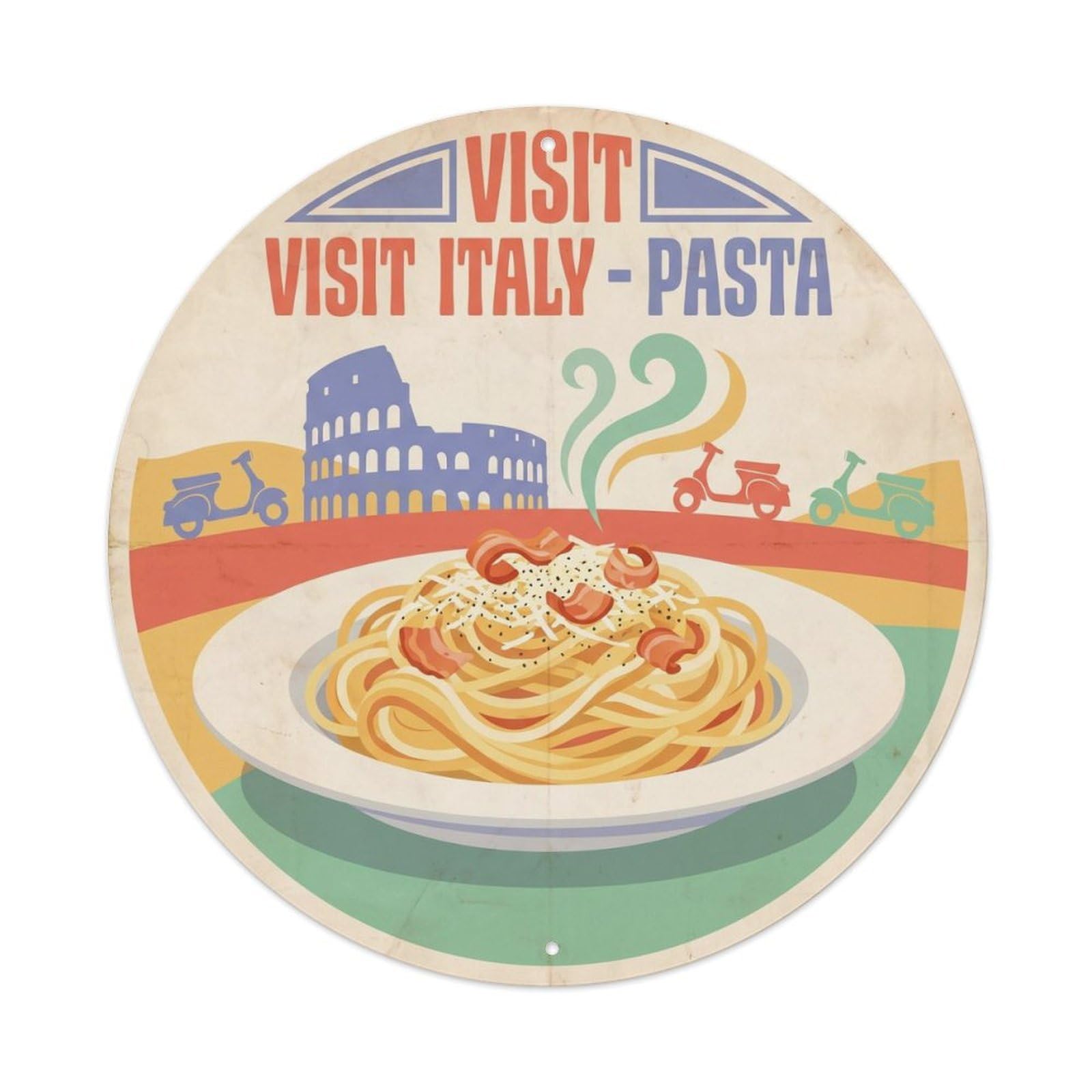 Pasta Variety Travel Italian Food Market Metal Tin Sign