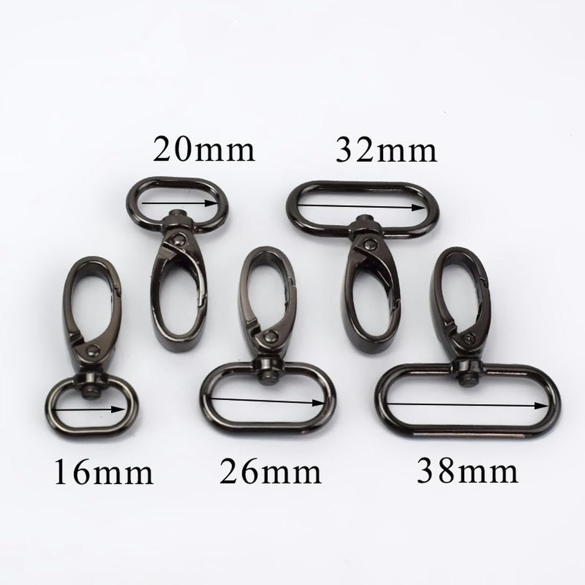 10/20 piezas 16/20/26/32/38/50mm hebillas de correa de bolso de Metal cierre de langosta Collar mosquetón gancho de presión DIY llavero accesorios para bolsos