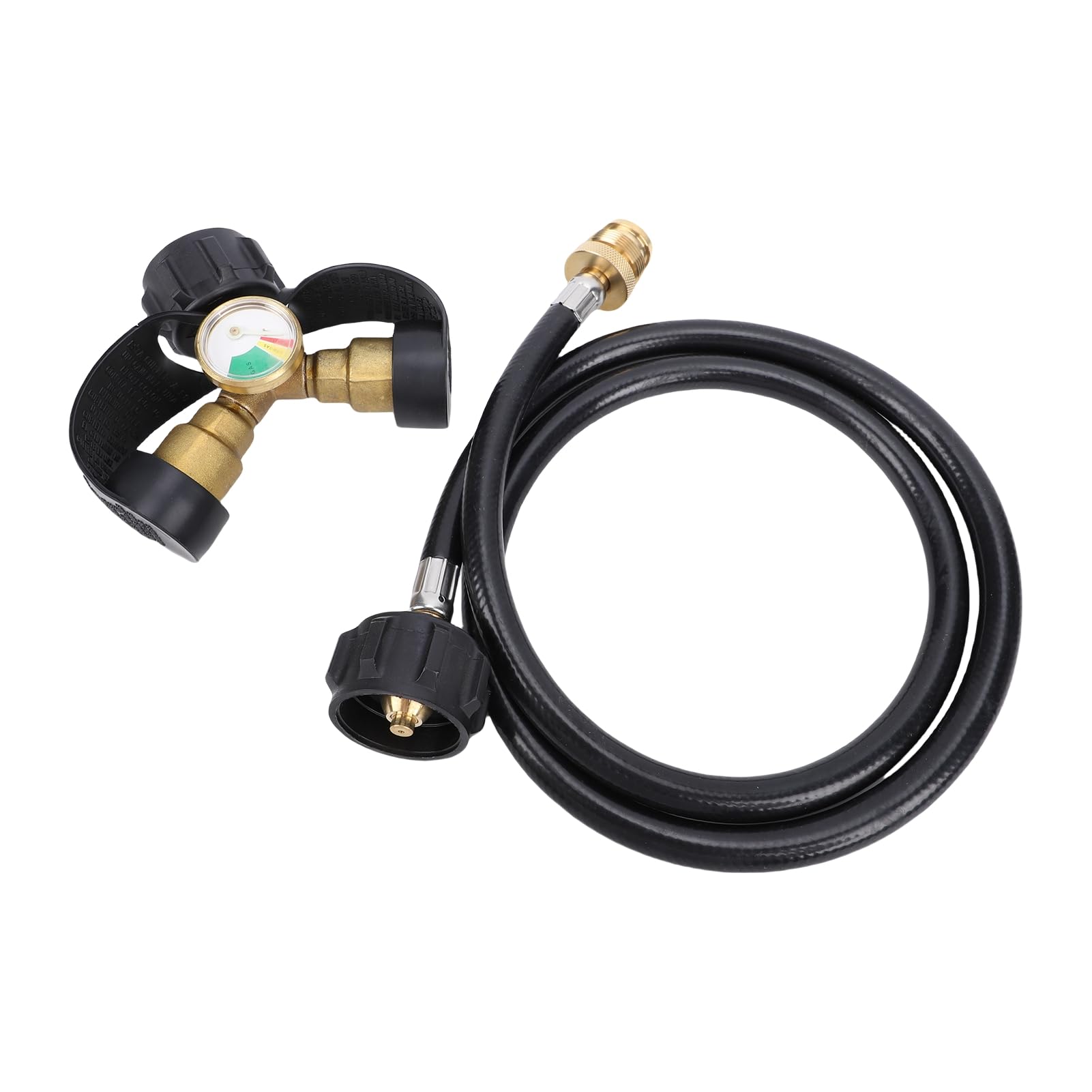 Tissting Divisore Serbatoio Gas 2 Vie con Manometro E Tubo 4ft in Ottone