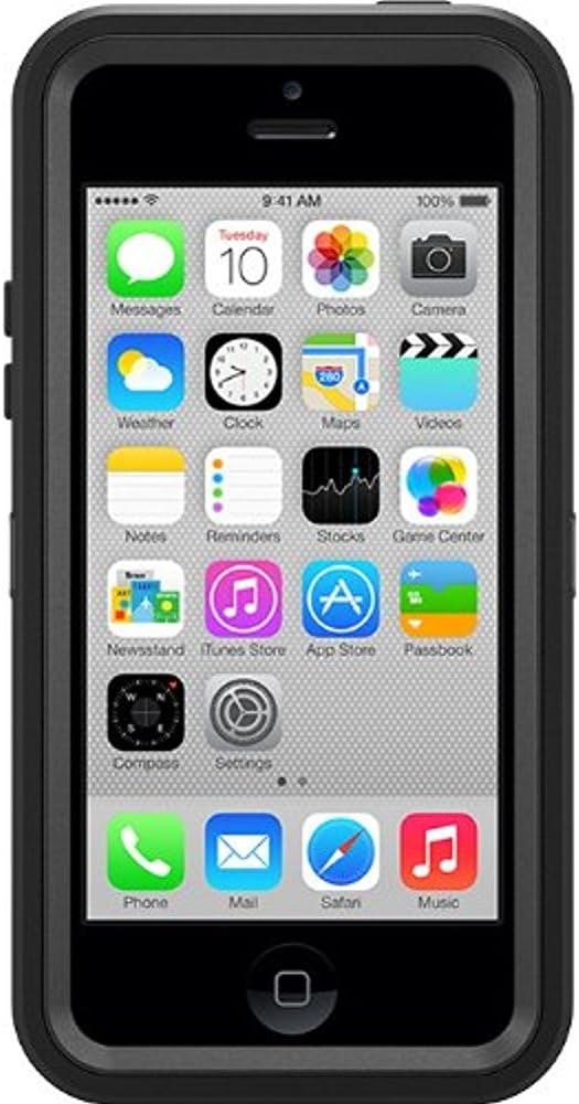 OTTERBOX Defender Series Case and Holster for iPhone 5c - Retail Packaging - Black