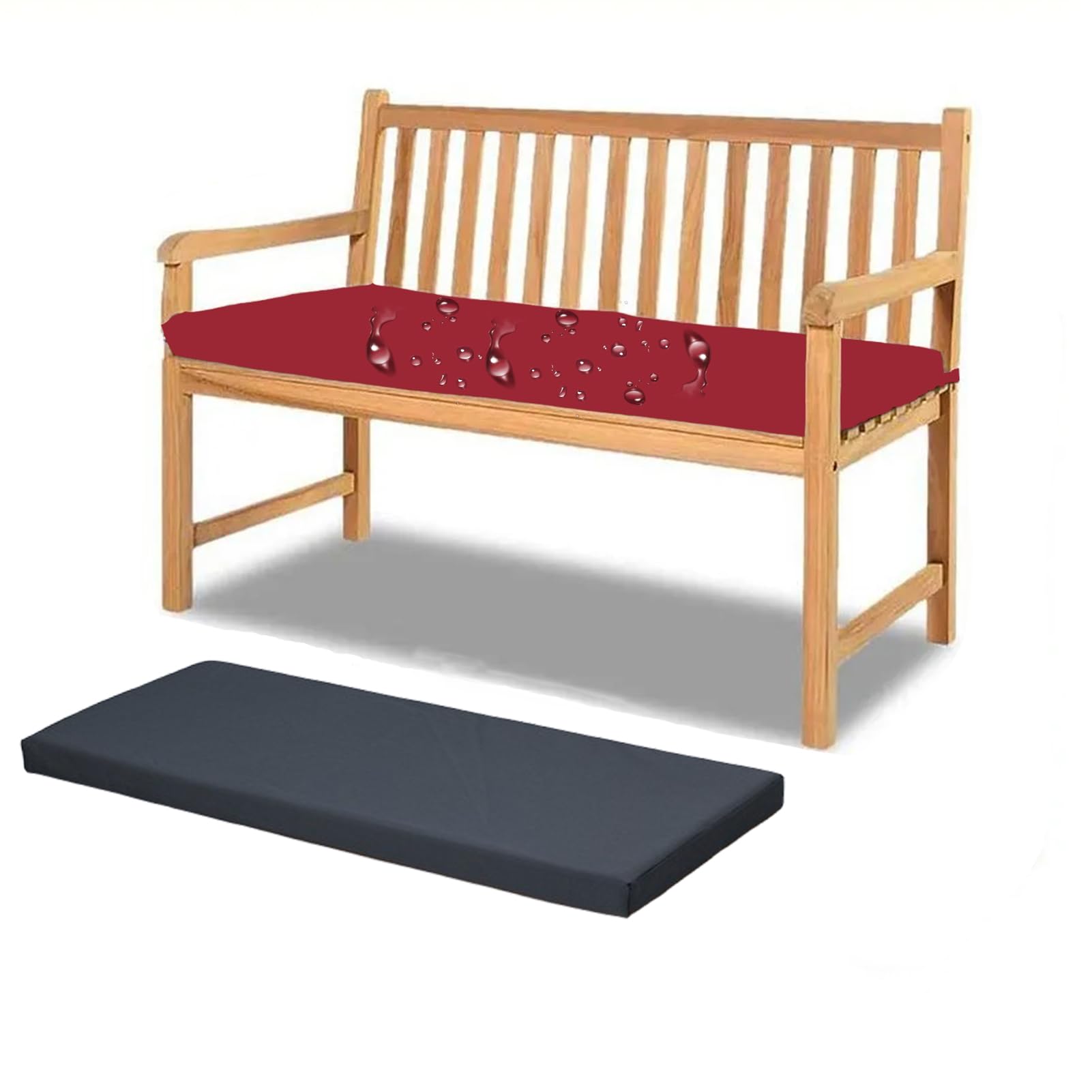 Bankauflage Outdoor 90x45 Wasserfest,5cm Dicke Sitzkissen Bank mit Abnehmbarem Bezug,Rutschfest Sitzauflage Bank,Sitzpolster Bankauflagen,Bankkissen Stuhlkissen für Gartenbank,Schaukel,Esszimmer,Grau