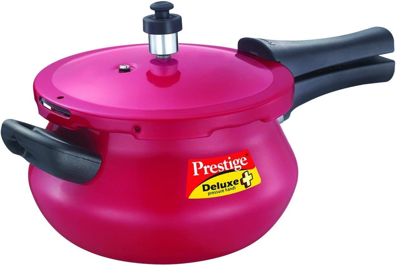 Deluxe Plus Mini Junior Induction Base Aluminium Pressure Handi, 3.3 litres, Flame Red