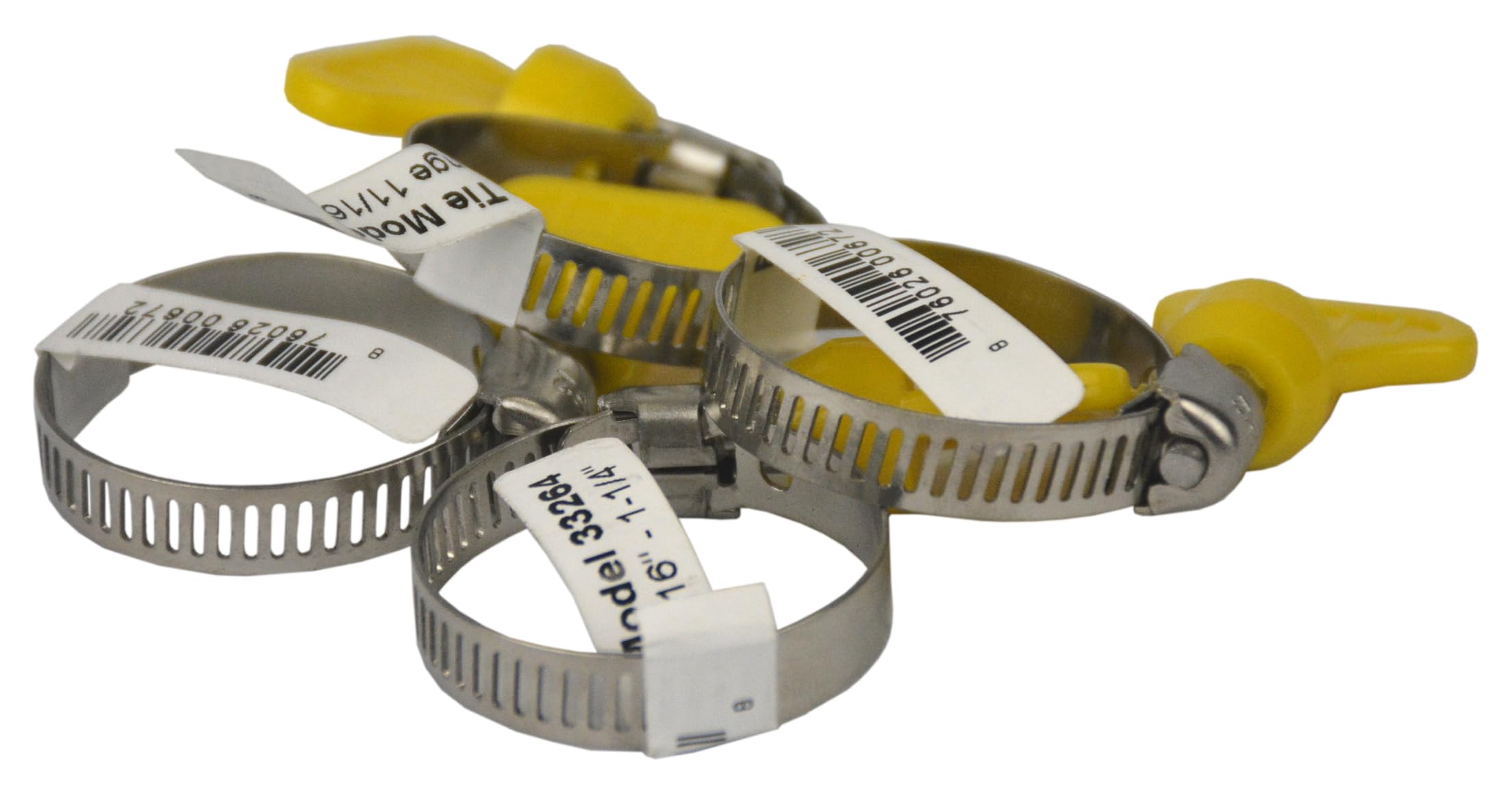 Pro Tie 33264 SAE Size 12 Range 11/16-Inch-1-1/4-Inch Mini Key All Stainless Hose Clamp, 4-Pack , Silver