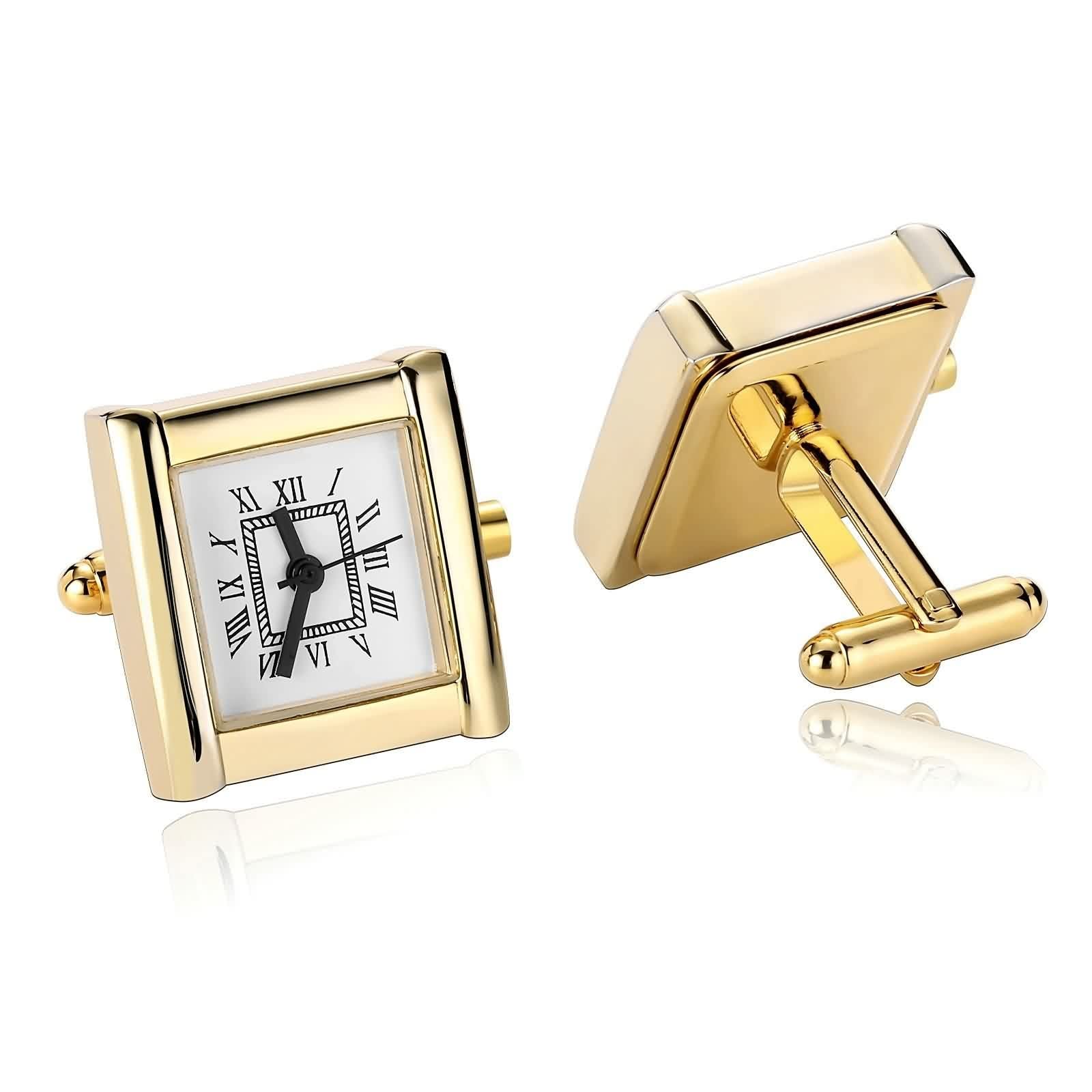 Skcess Gemelos de boda de oro blanco con grabado de acero inoxidable, gemelos rectangulares personalizados, gemelos personalizados para hombres, gemelos para hombre