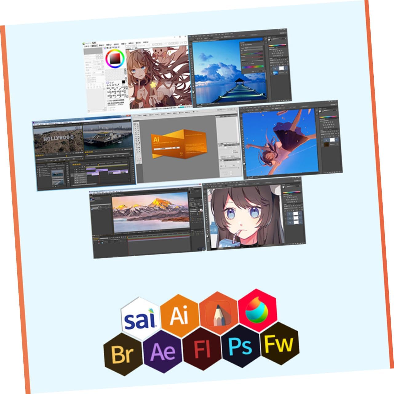 Gatuida Digital Drawing Tablet for Computer and Mobile Phone Plug and Play Graphics Tablet with High-Speed Pps Pen Input Compatible with Multiple Design Software Black Writing and