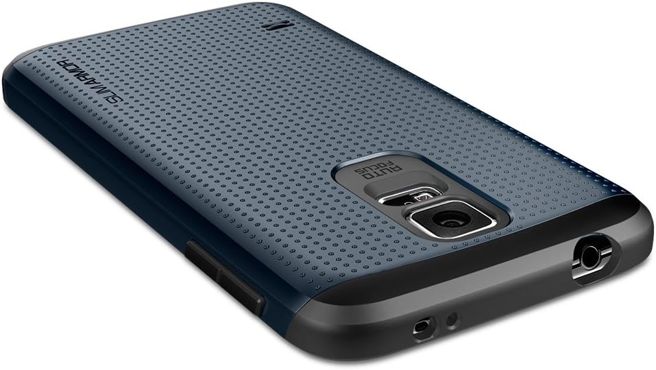 Spigen Slim Armor Galaxy S5 Case with Air Cushion Technology and Hybrid Drop Protection for Samsung Galaxy S5 2014 - Metal Slate