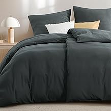 RUIKASI Bed Linen 135 x 200 cm 4-Piece Grey - Soft Premium Cotton-Like Prewashed Oeko-Tex Duvet Covers 135 x 200 cm Set of 2 High-Quality Bed Linen Set Anthracite with 2 Pillowcases