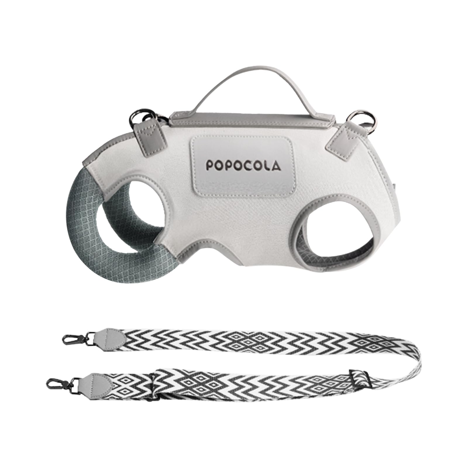 Galatée Bolsa De Viaje para Mascotas con Soporte para El Cuello, Fabricada En Piel De Microfibra y Lona, Diseño De Una Sola Pieza, Malla Transpirable (M)