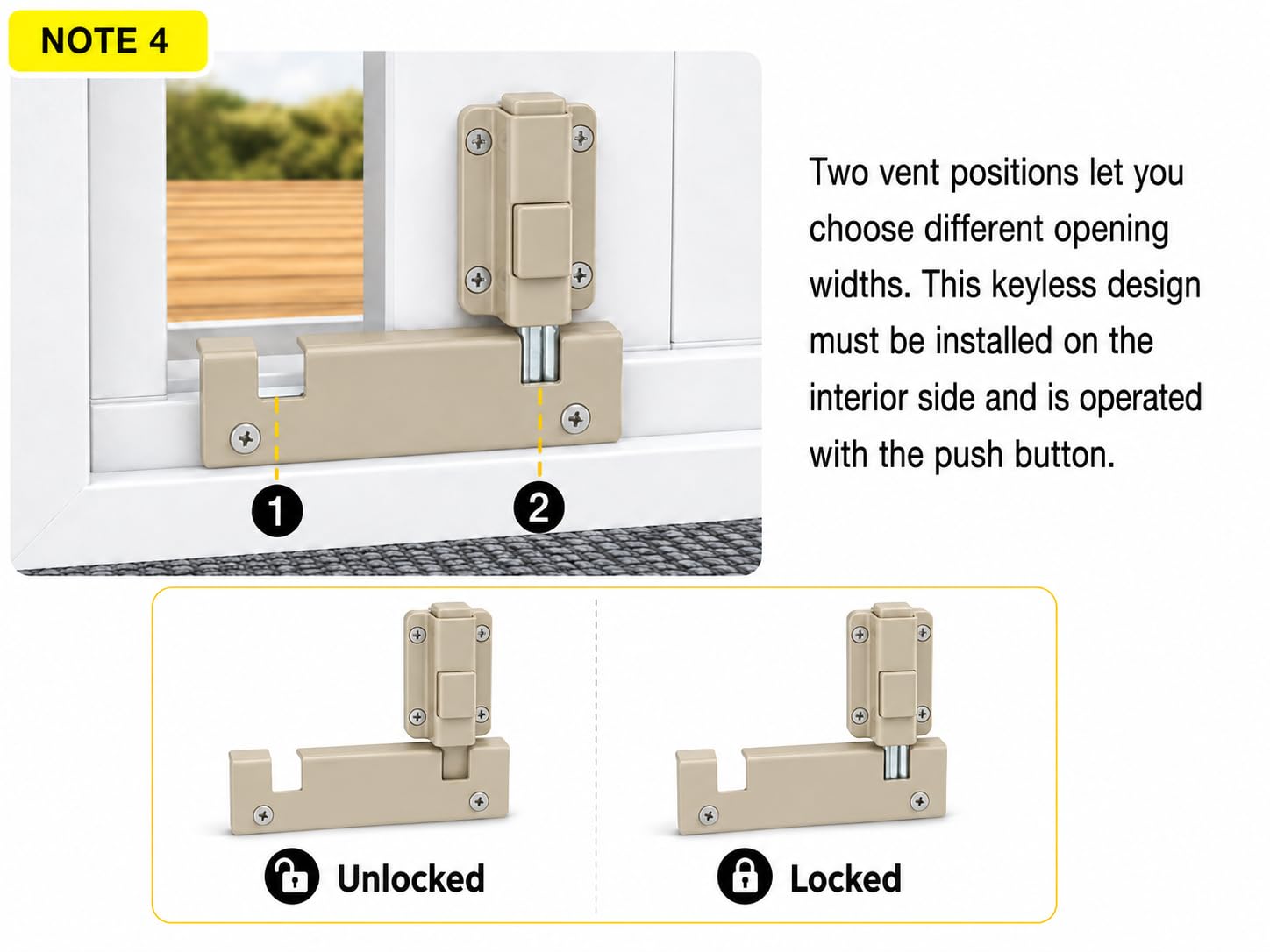 House Guard Cerraduras de puerta corredera de vidrio, versión mejorada, kit completo de bloqueo adecuado para cualquier puerta corredera y ventana, 100.000 veces de detección de apertura y cierre del