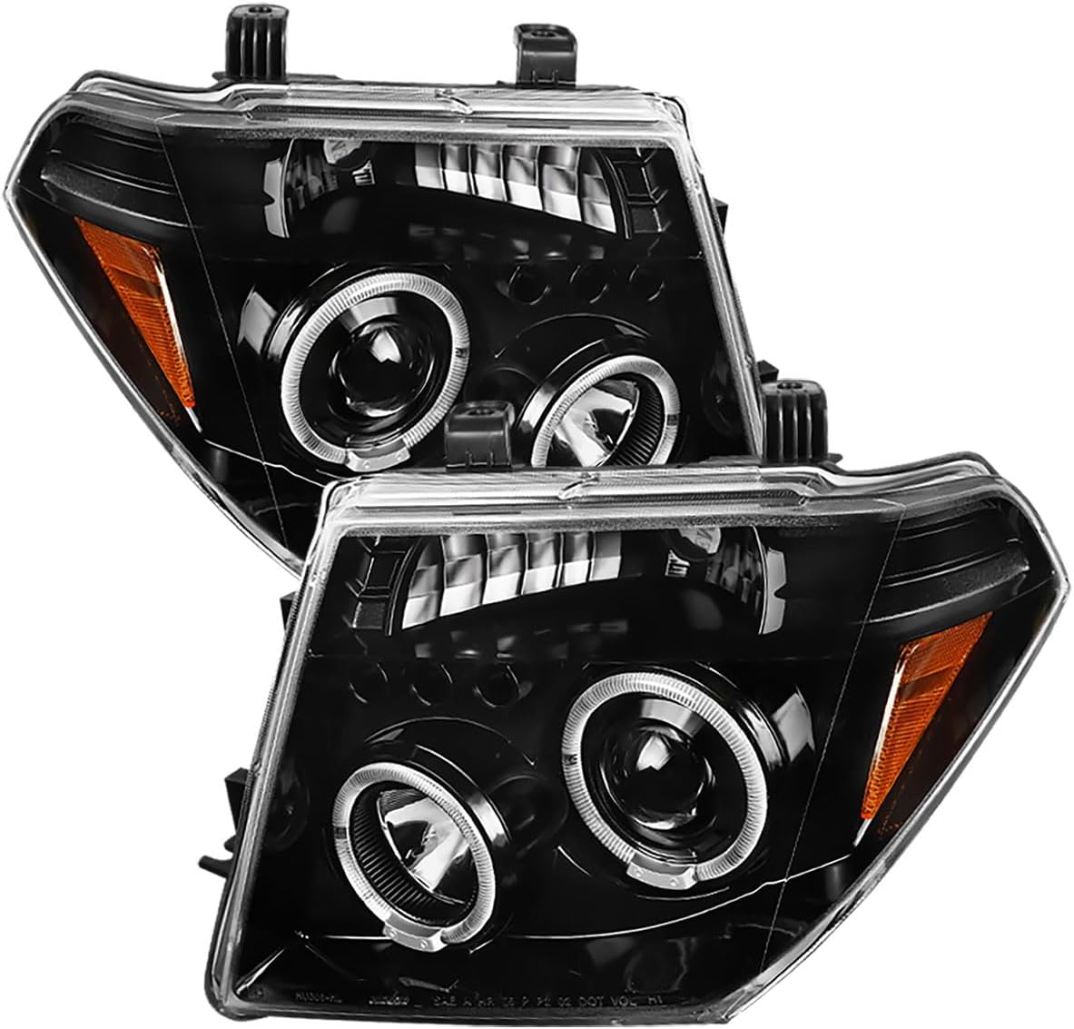 Carpartsinnovate Fits 05-08 05-07 Pearl Black Halo Projector Headlights