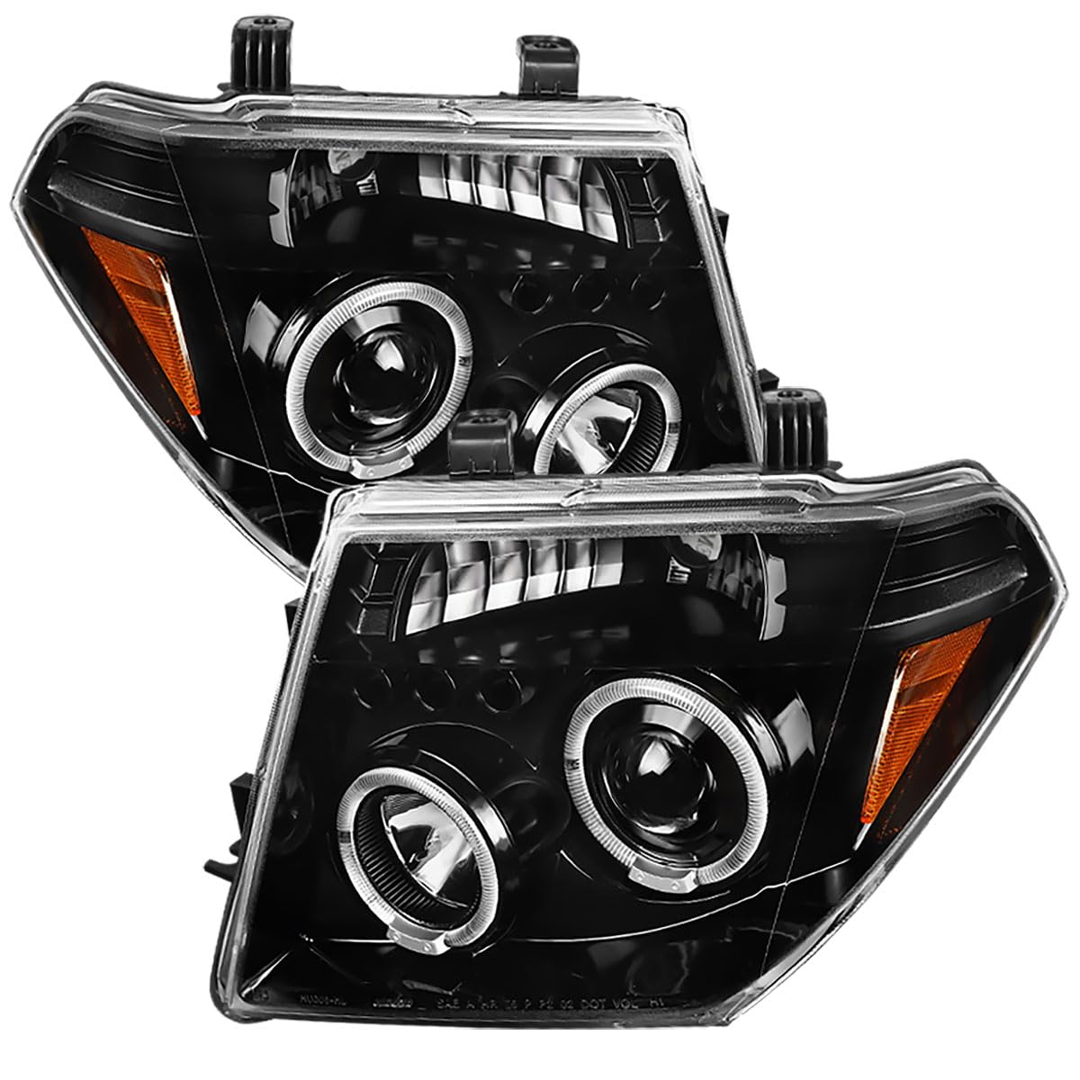 Carpartsinnovate Fits 05-08 05-07 Pearl Black Halo Projector Headlights