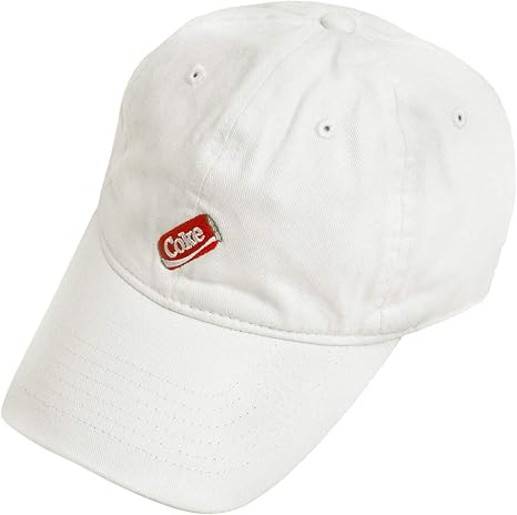Amazon コカ コーラ キャップ Coca Cola ローキャップ B One Soul 帽子 Coke缶 イラスト刺繍 ホワイト フリーサイズ キャップ 通販