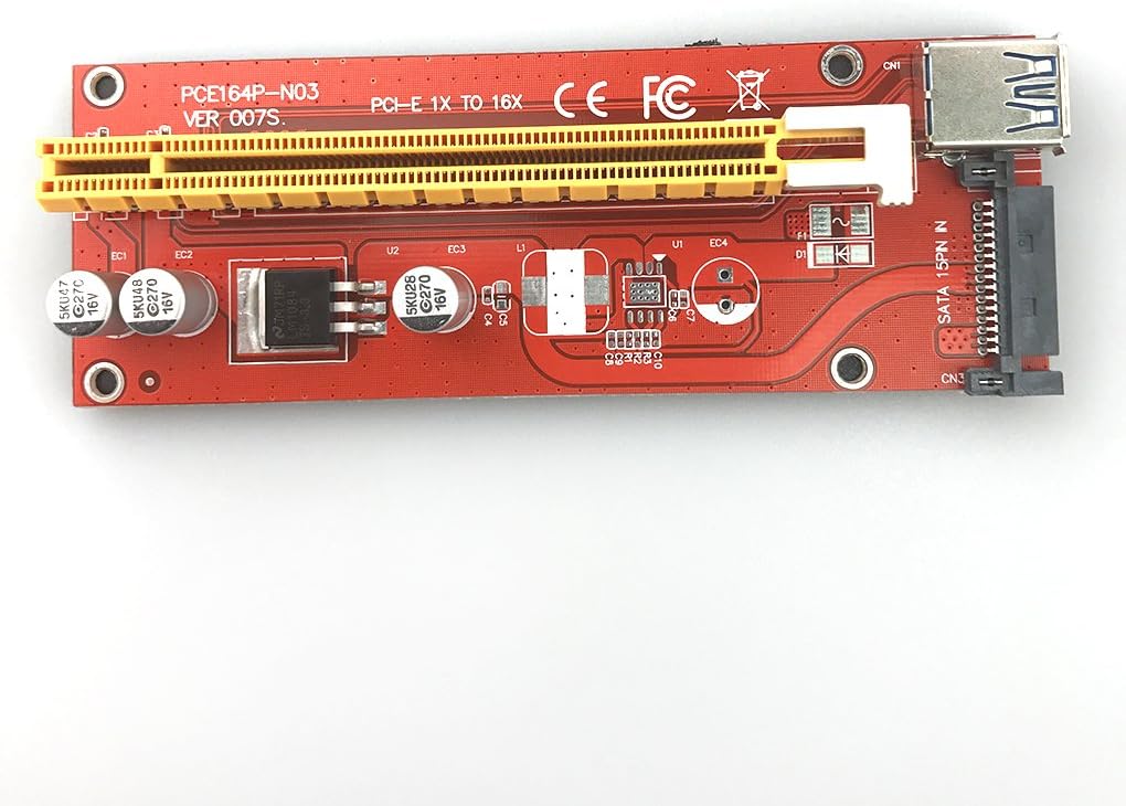 007S Board PCI-E PCI E Express 1X to 16X Riser Card USB 3.0 Cable for Bitcoin Litecoin Mine 60cm