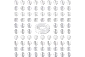 FASHEWELRY 100Pcs Natural Selenite Beads 8mm