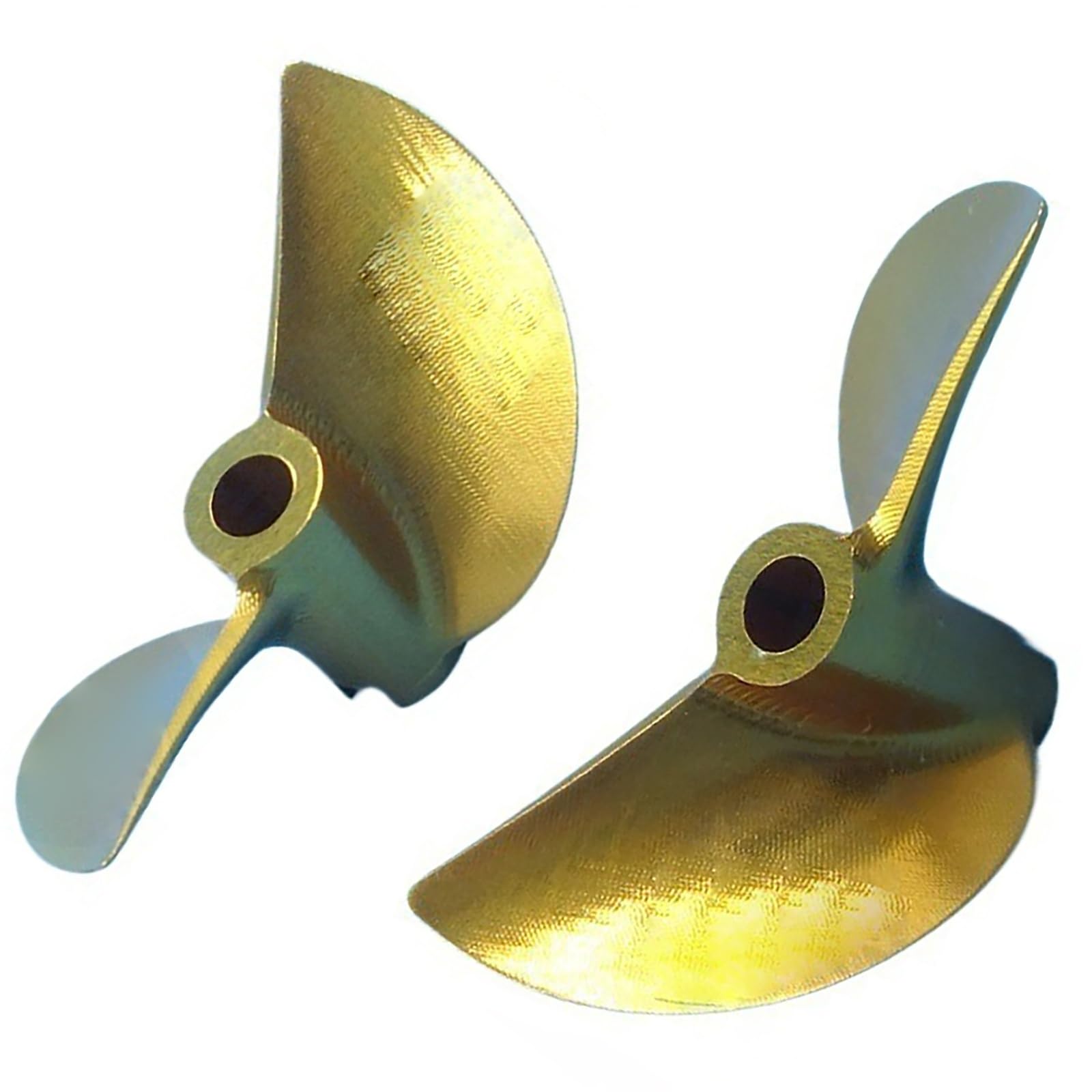 Paar CNC-Aluminium-Propeller 7075 Für RC-Boote – Hochgeschwindigkeits-Helix CW/CCW – Schritt 1.6 Gold – Wellenlöcher 4mm/4.76mm(4.76mm,46mm)